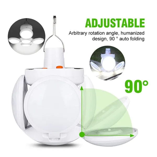 Solar LED Bulb Light - Outdoor Waterproof, Rechargeable for Emergency, Camping, Garden Lighting