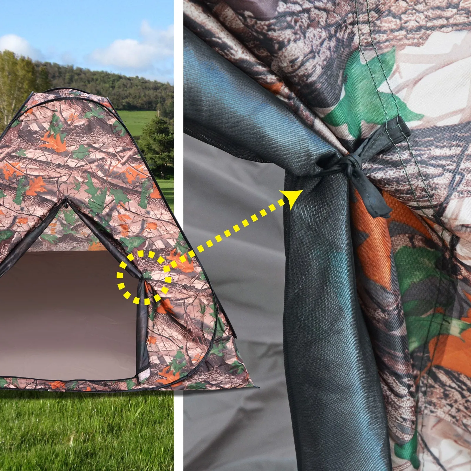 STRONG CAMEL Portable Camouflage Camo Camping Hiking Instant Easy Setup Pop Up Tent