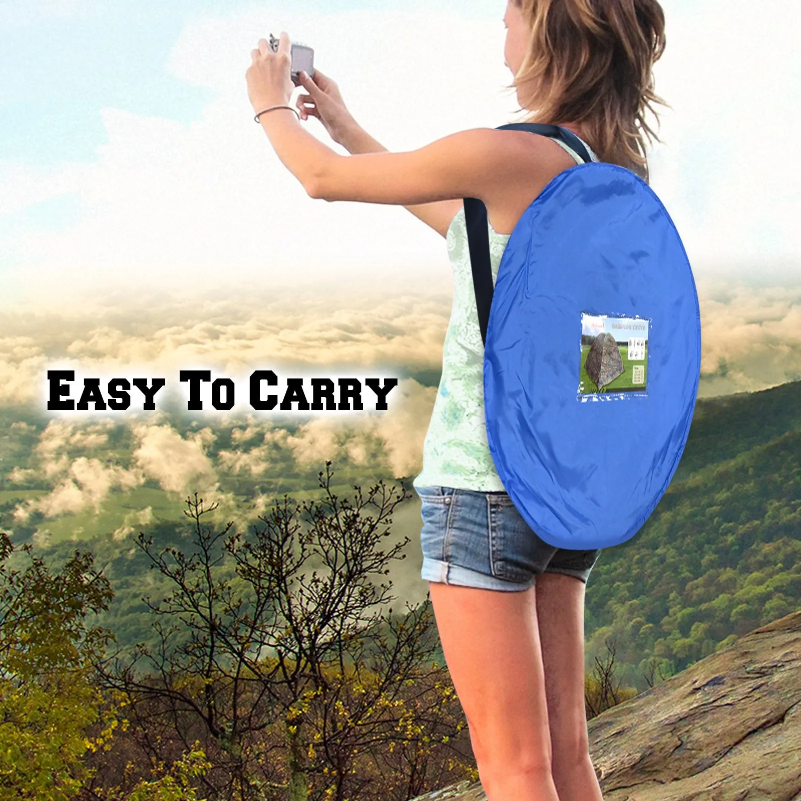 STRONG CAMEL Portable Camouflage Camo Camping Hiking Instant Easy Setup Pop Up Tent