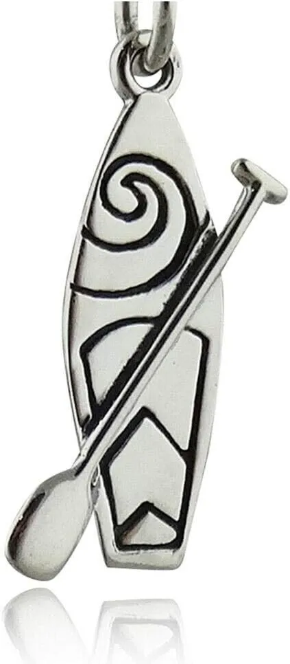 SUP Stand Up Paddle Board 925 Sterling Silver Water Sport Gift charm original