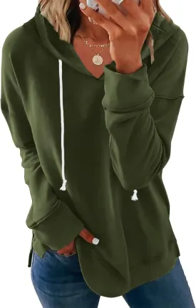 Syellowafter Women Casual Hoodie Long Sleeves Fashion Pullover Loose Fit Tunic Winter Tops Comfy Shirts