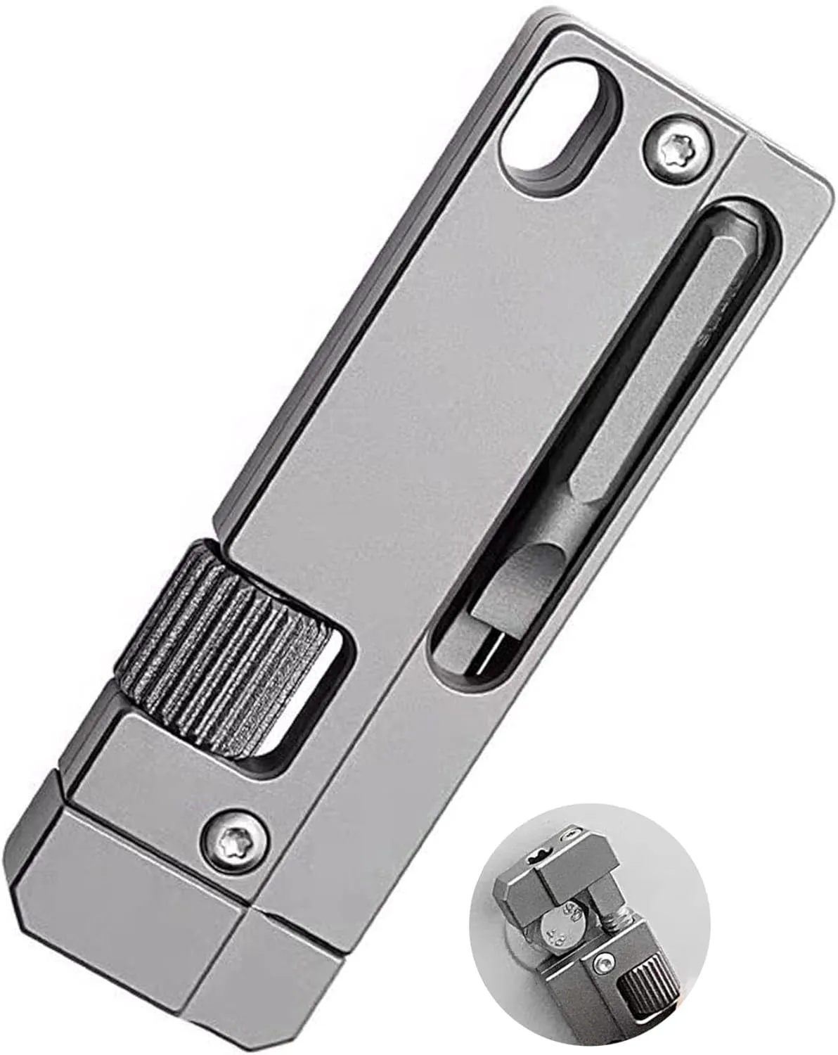 Titanium EDC Keychain Multitool Tool Wrench, Compact Pocket Spanner with Screwdriver, Corrosion-Resistant Cool Gadgets for Everyday Carry, Gift for Dad Husband Him Her, Stocking Stuffer for Camping