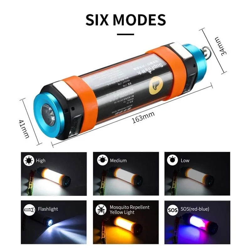 Unbreakable Brightness: USB Rechargeable, Waterproof LED Flashlight for Camping (6 Modes)