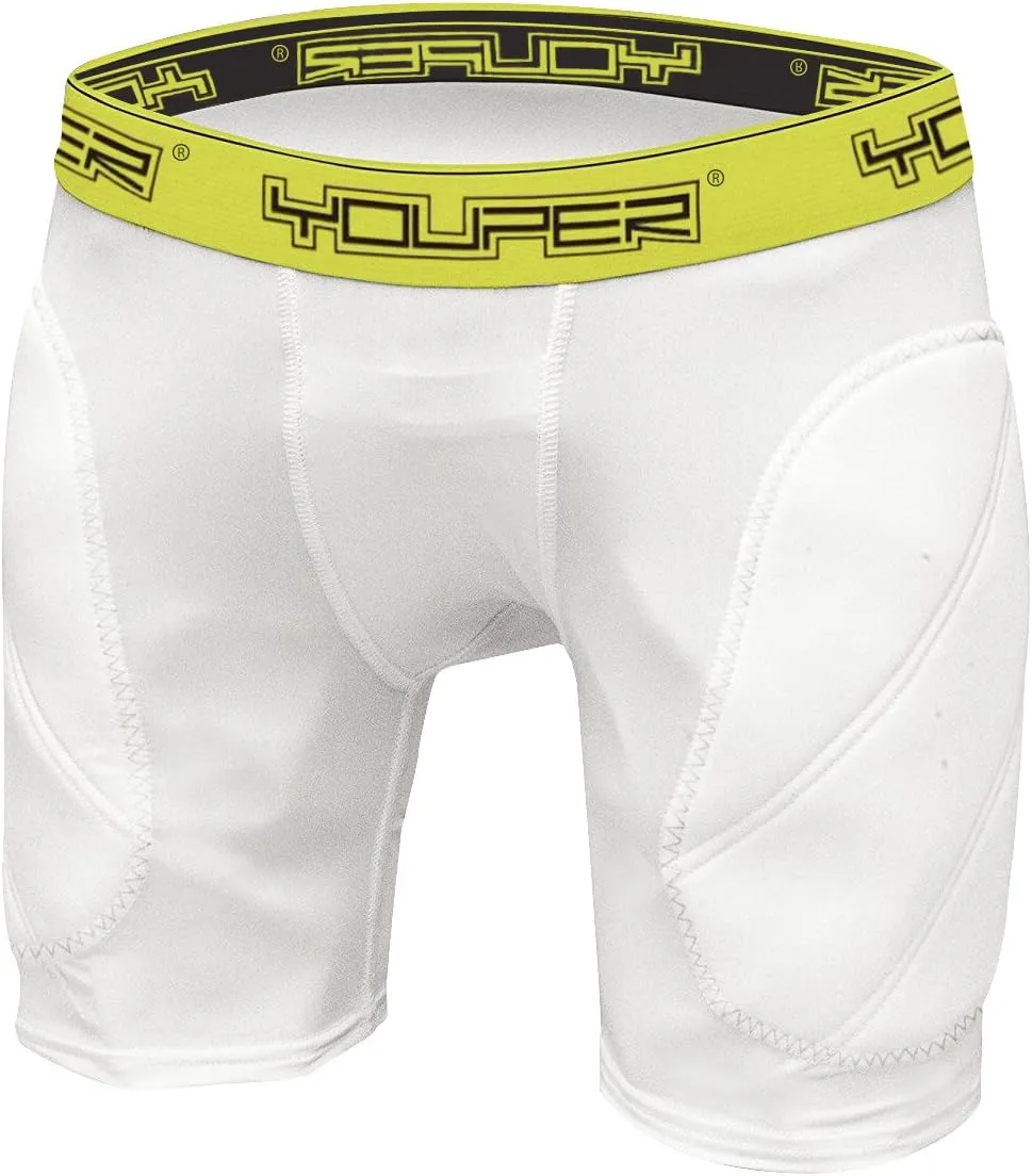 Youper Boys Youth Padded Sliding Shorts with Cup Pocket for Baseball, Football, Lacrosse
